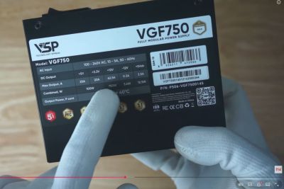 Đánh giá bộ nguồn VSP SFX model VGF750 SFX 750W ATX3.1/PCIe5.1 - chuẩn cybenetics