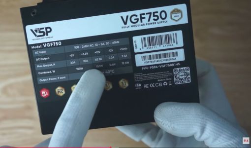 Đánh giá bộ nguồn VSP SFX model VGF750 SFX 750W ATX3.1/PCIe5.1 - chuẩn cybenetics