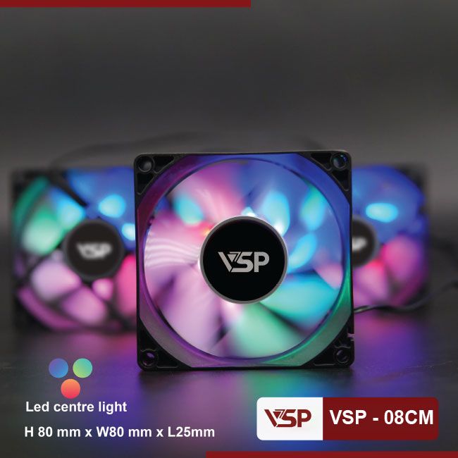 Quạt tản nhiệt 80mm Led trung tâm VSP-08CM