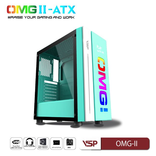 Vỏ Case Máy Tính VSP LED Gaming OMG-II ATX - Xanh