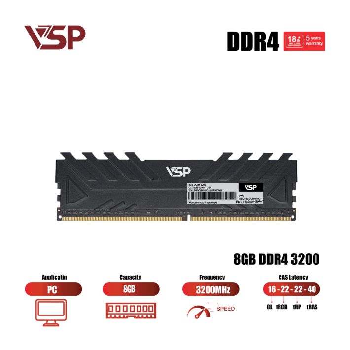 Ram PC VSP DDR4 8GB - 3200MHz