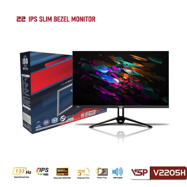 Màn hình VSP V2205H ( 22inch / FHD / IPS / 100Hz / 5ms / Loa / Black)
