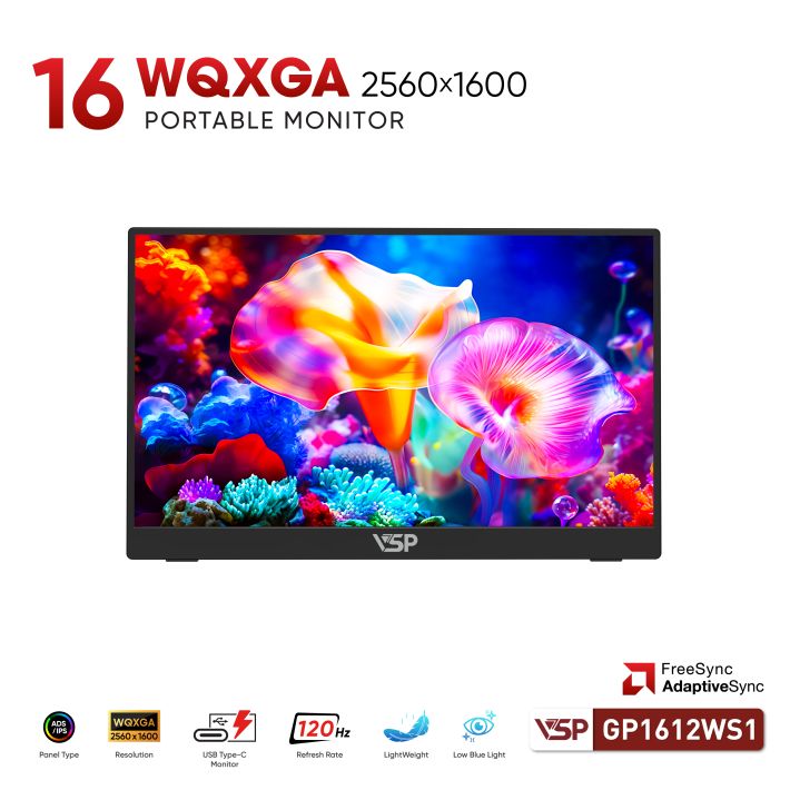 Màn Hình Di Động VSP GP1612WS1 (16inch / IPS / WQXGA / 120Hz / 1ms / non-touch)