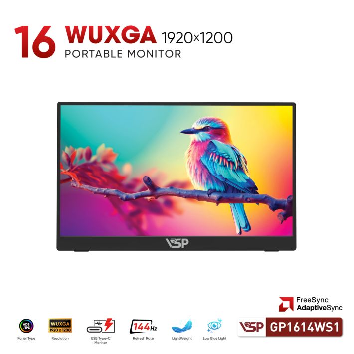 Màn Hình Di Động VSP GP1614WS1 (16inch / IPS / WUXGA / 144Hz / 1ms / non-touch)