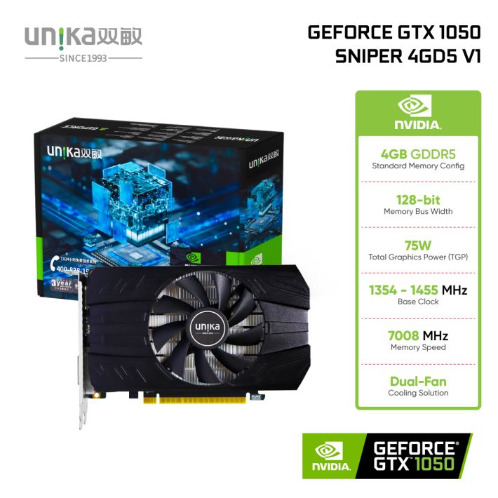 VGA UNIKA GTX 1050 SNIPER 4GD5 V1