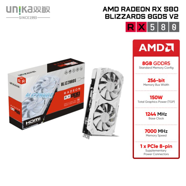 UNIKA RADEON RX 580 BLIZZARDS 8GD5 V2 - White