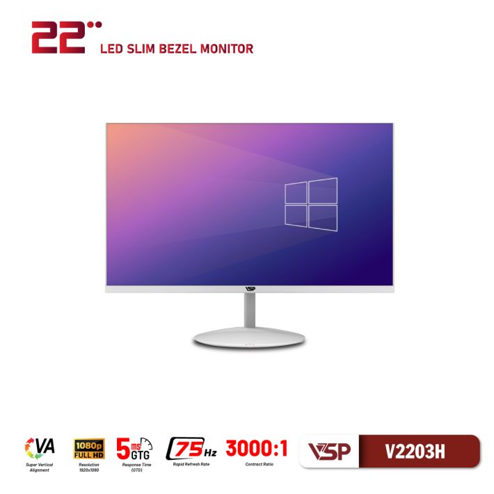Màn hình phẳng LED VSP V2203H (22inch / VA / FHD / 75Hz / 5ms / Trắng)