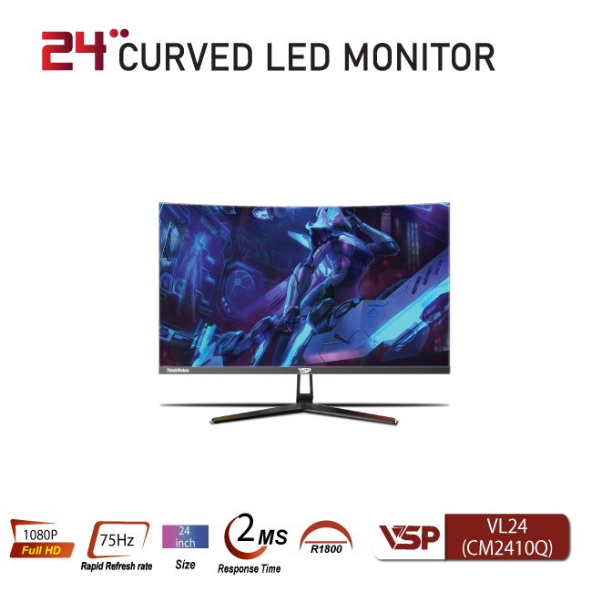 Màn hình cong 24inch 2ms 75Hz VSP VL24(CM2410Q) - Đen