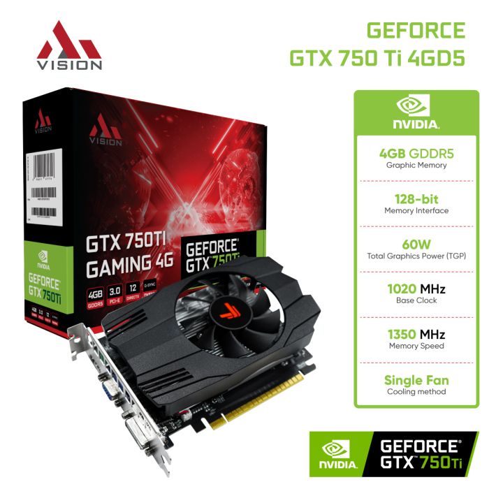 Card Màn Hình AiVision GeForce GTX 750 Ti (4GB GDDR5 / 128-bit / Single Fan)