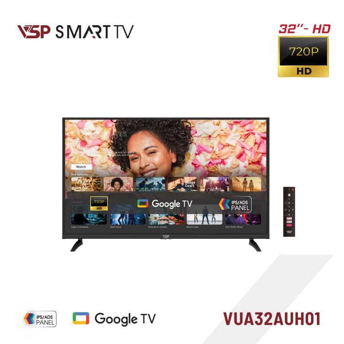 Smart Tivi VSP VUA32AUH01 32 inch (HD / Google TV / Tấm nền BOE/ADS)
