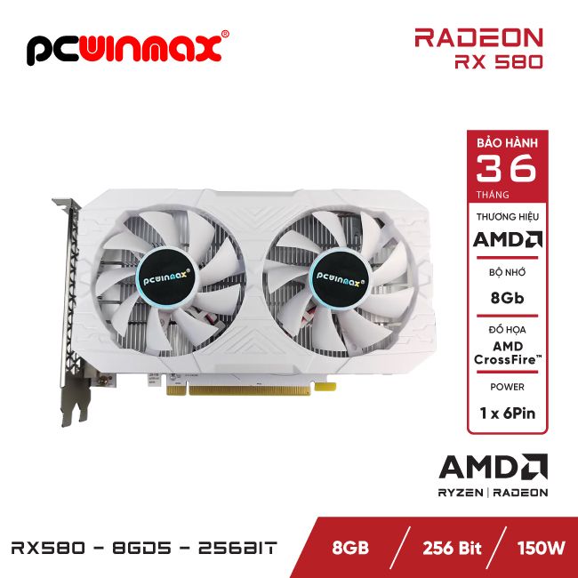 VGA PCWINMAX RADEON RX580-8GD5 256bit