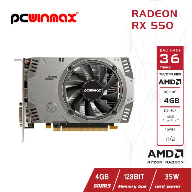 Card màn hình VGA PCWINMAX RX550 4GB