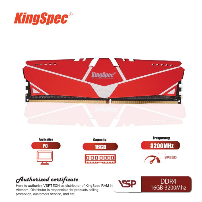 Ram PC KingSpec DDR4 16Gb - 3200MHz