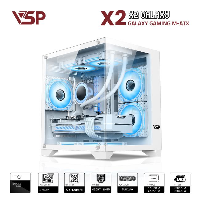 VỎ CASE MÁY TÍNH AQUANAUT X2 GALAXY - TRẮNG