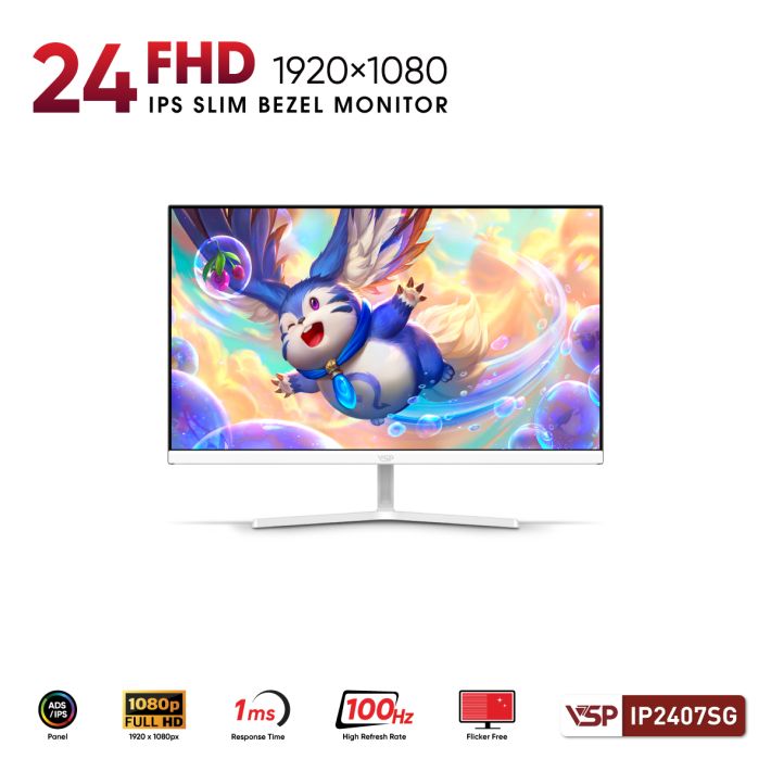 Màn Hình VSP IP2407SG White (23.8 Inch / FHD / IPS / 100Hz / 1ms)