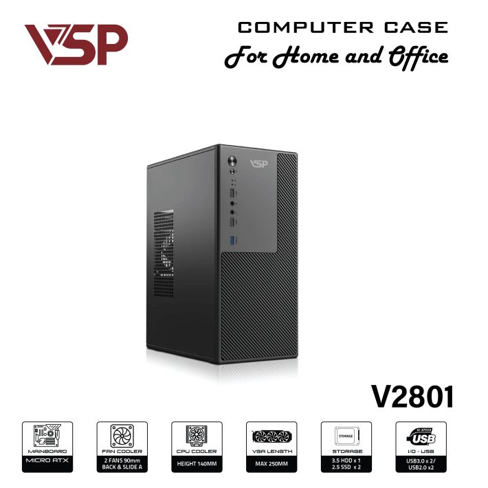 Case văn phòng VSP V2801 (M-ATX/I-ATX)