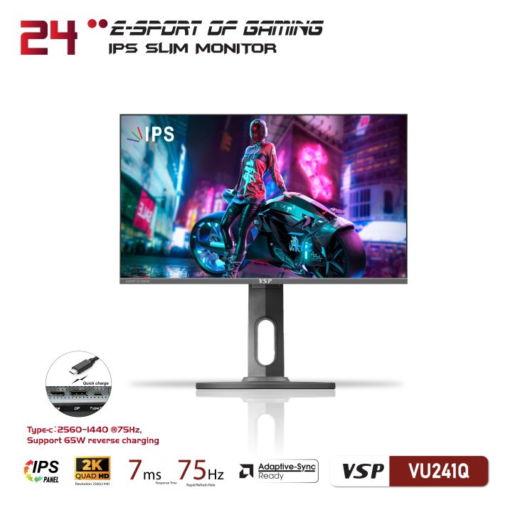 Màn hình phẳng VSP 24inch 2K eSport Gaming VU241Q - QHD /USB-C Type-C
