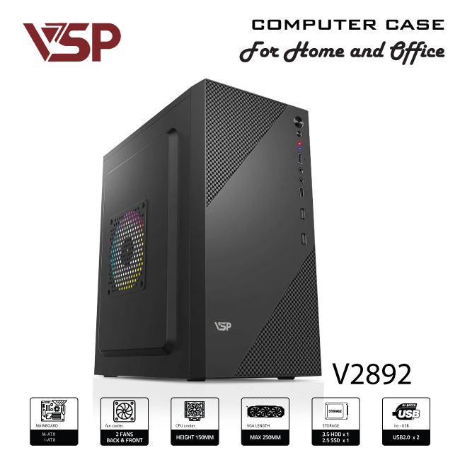 Case văn phòng VSP V2892 (M-ATX/I-ATX)