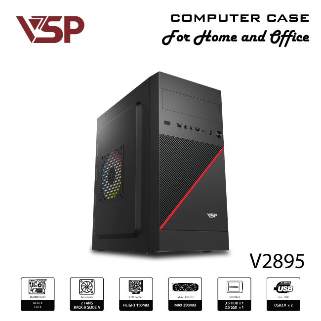 Case văn phòng VSP V2895 (M-ATX/I-ATX)