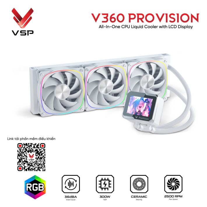 Tản Nhiệt Nước AIO VSP V360 ProVision White