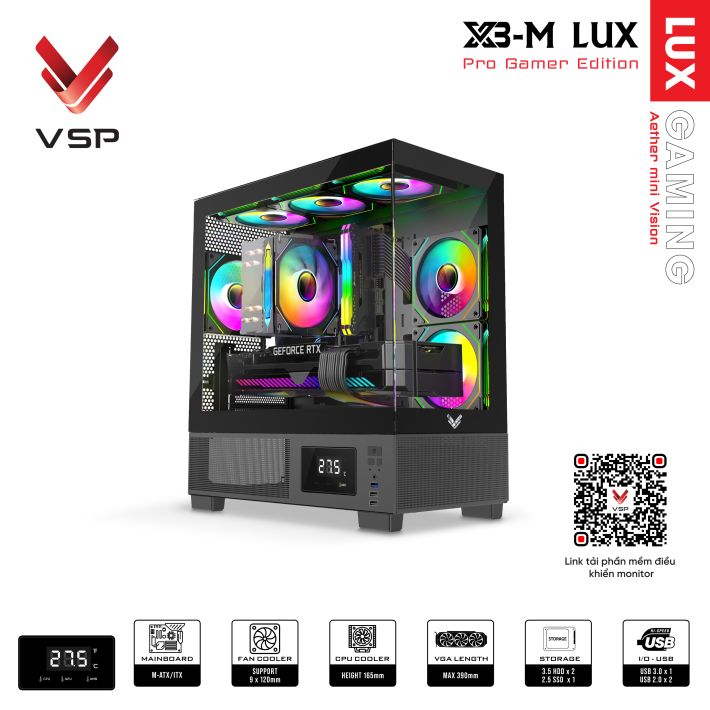 Vỏ Case Máy Tính X3-M Lux Black