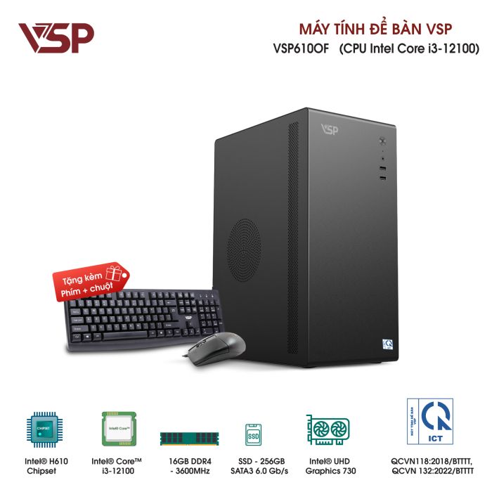 Máy tính để bàn thương hiệu VSP VSP610OF (Core i3-12300)