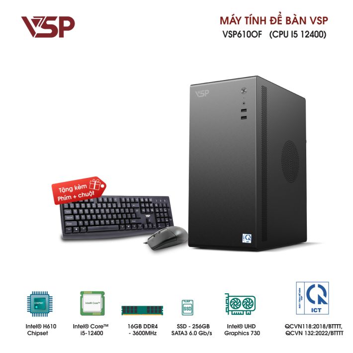 Máy tính để bàn thương hiệu VSP VSP610OF (Core i5-12400)