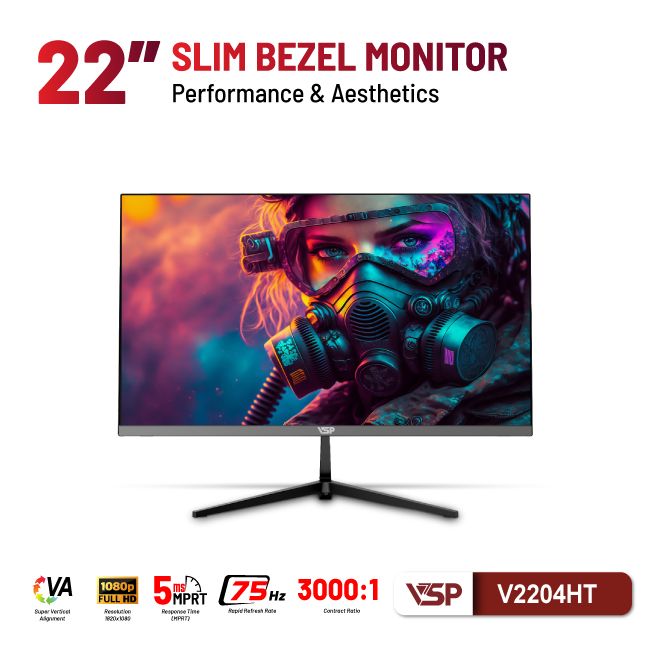 Màn hình phẳng LED VSP V2204HT (21.5inch / FHD / VA / 75Hz / 5ms)