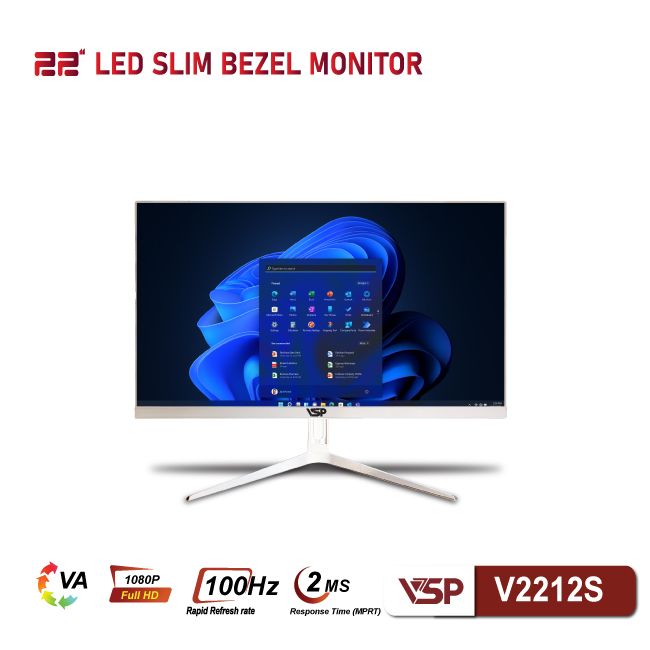 Màn hình VSP V2212S (21.5inch / VA / FHD / 100Hz / 2Ms) Trắng