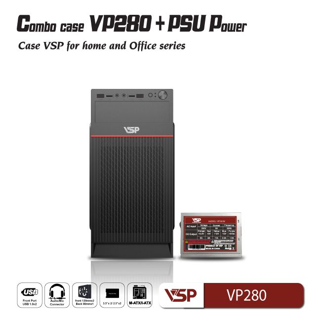 Combo Case văn phòng VP280 có sẵn nguồn 