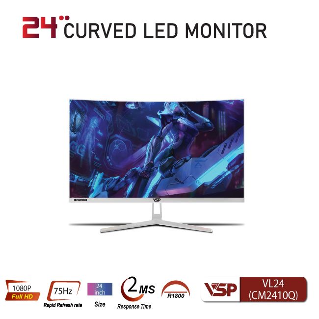 Màn hình cong VSP 24inch 2ms 75 Hz VL24(CM2410Q) màu trắng
