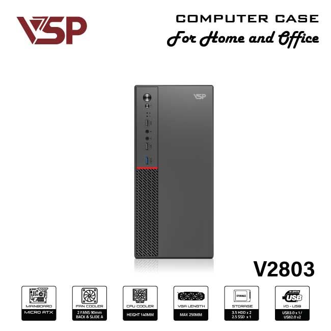 Case văn phòng VSP V2803 (M-ATX/I-ATX)