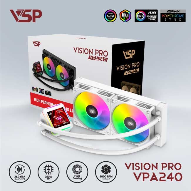 Tản Nhiệt Nước AIO VSP Vision Pro VPA-240 Trắng