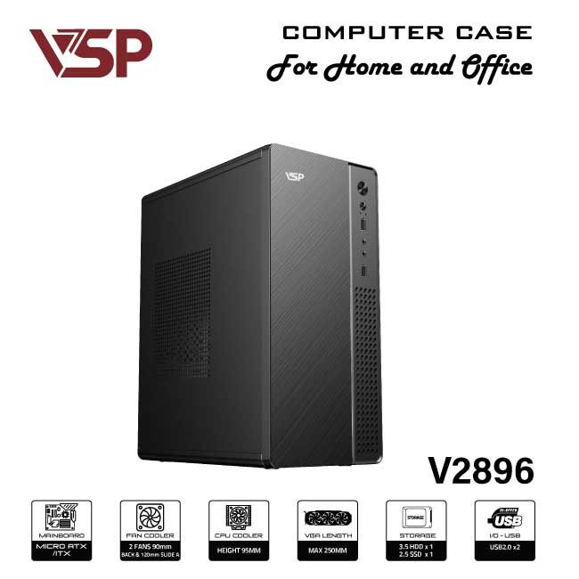 Case văn phòng VSP V2896 (M-ATX/I-ATX)