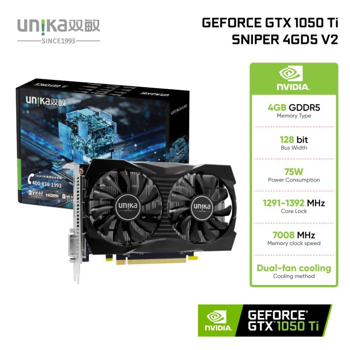 VGA UNIKA GeForce GTX 1050 Ti SNIPER 4GD5 V2 (4GB GDDR5)