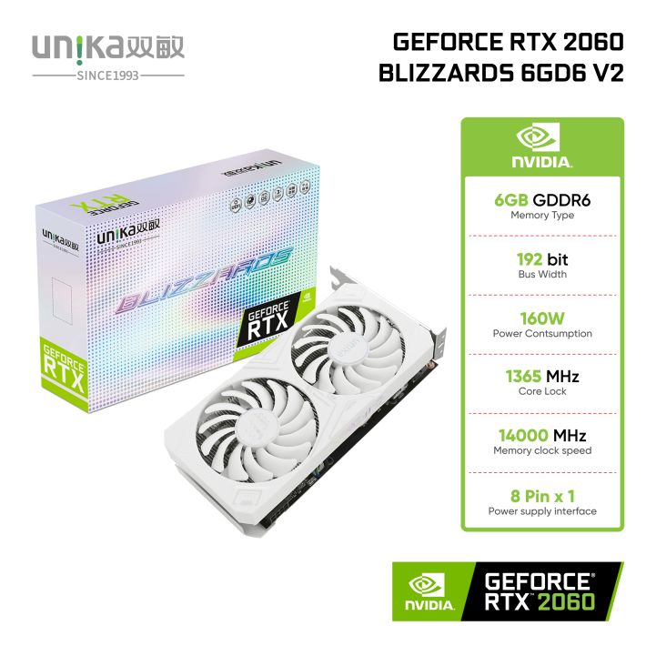 VGA UNIKA GeForce RTX 2060 Blizzards 6GD6 V2 White (6GB GDDR6)