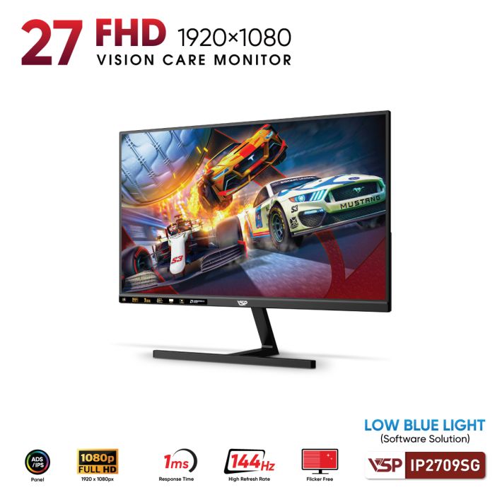 Màn Hình VSP IP2709SG (27inch / IPS / FHD / 144Hz / 1ms / FreeSync / Adaptive Sync / Black)