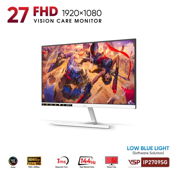 Màn Hình VSP IP2409SG (24inch / IPS / FHD / 144Hz / 1ms / FreeSync / Adaptive Sync / White)